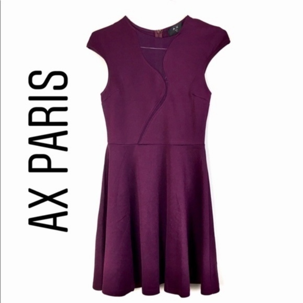 AX Paris‎ Mesh Cutouts Cap Sleeve Fit & Flare Dress
